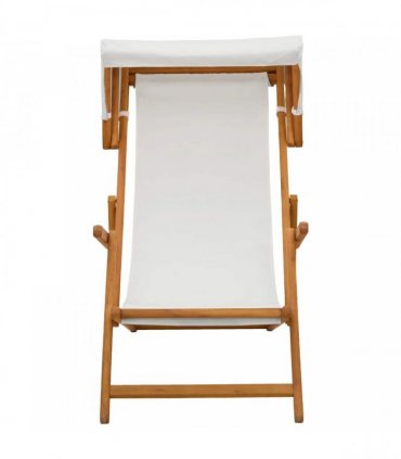 vidaXL Deck Chair 2 pcs 3 Position Solid Eucalyptus Wood Cream