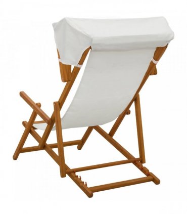 vidaXL Deck Chair 2 pcs 3 Position Solid Eucalyptus Wood Cream