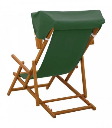 vidaXL Deck Chair 2 pcs 3 Position Solid Eucalyptus Wood Green