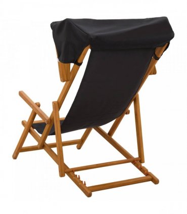 vidaXL Deck Chair 2 pcs 3 Position Solid Eucalyptus Wood Black