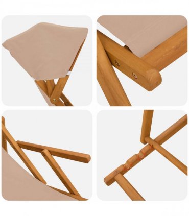 vidaXL Deck Chair 2 pcs 3 Position Solid Eucalyptus Wood Taupe