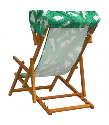 vidaXL Deck Chair 2 pcs 3 Position Solid Eucalyptus Wood Leaf Pattern