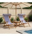 vidaXL Deck Chair 2 pcs 3 Position Solid Eucalyptus Wood