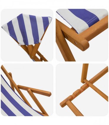 vidaXL Deck Chair 2 pcs 3 Position Solid Eucalyptus Wood