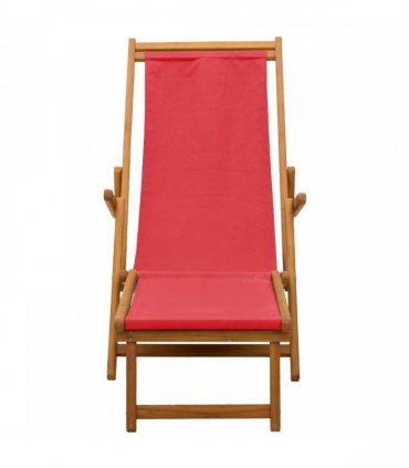 vidaXL Folding Sun Lounger 2 pcs 3 Position Solid Eucalyptus Wood Red