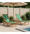 vidaXL Folding Sun Lounger 2 pcs 3 Position Solid Eucalyptus Wood
