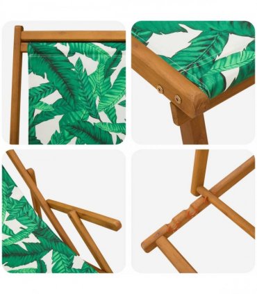 vidaXL Folding Sun Lounger 2 pcs 3 Position Solid Eucalyptus Wood