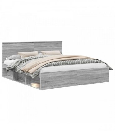 vidaXL Bed Frame Grey Sonoma 180 x 200 cm Engineered wood