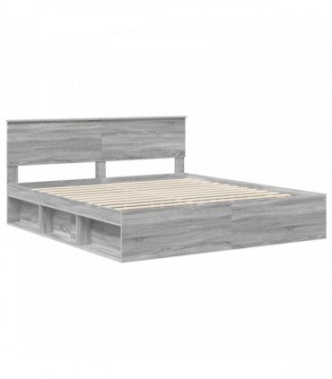vidaXL Bed Frame Grey Sonoma 180 x 200 cm Engineered wood
