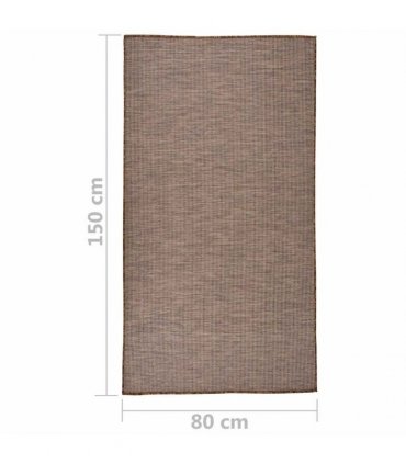 vidaXL Outdoor Flatweave Rug 80x150 cm Brown