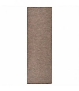 vidaXL Outdoor Flatweave Rug 80x250 cm Brown