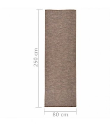 vidaXL Outdoor Flatweave Rug 80x250 cm Brown