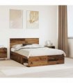 vidaXL Bed Frame with Headboard Old Wood 150 x 200 cm Engineered wood