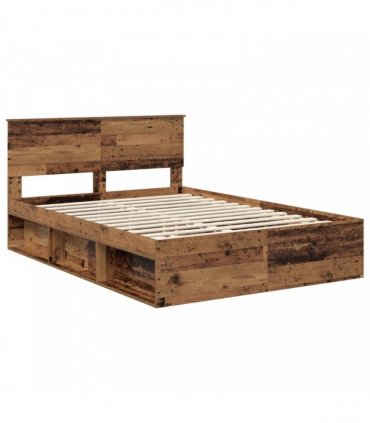 vidaXL Bed Frame with Headboard Old Wood 150 x 200 cm Engineered wood