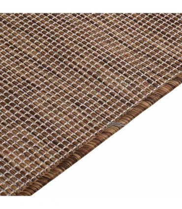 vidaXL Outdoor Flatweave Rug 100x200 cm Brown