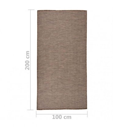 vidaXL Outdoor Flatweave Rug 100x200 cm Brown