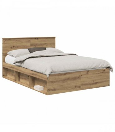 vidaXL Bed Frame Artisian Oak 140 x 190 cm Engineered wood