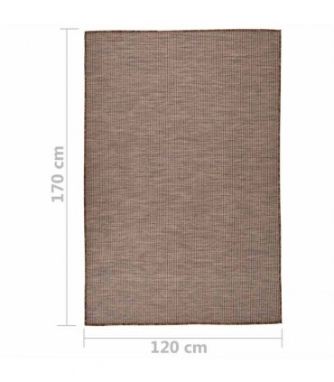 vidaXL Outdoor Flatweave Rug 120x170 cm Brown