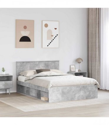 vidaXL Bed Frame with Headboard Concerte 140 x 200 cm Engineered wood