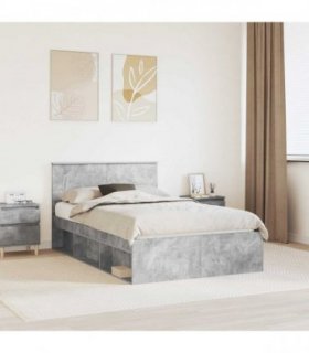 vidaXL Bed Frame Concerte Grey 135 x 190 cm Engineered wood