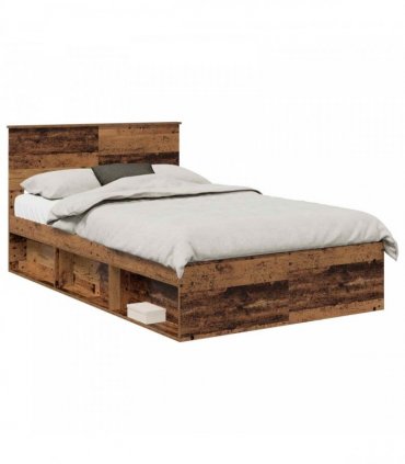 vidaXL Bed Frame with Headboard Old Wood 120 x 200 cm Engineered wood