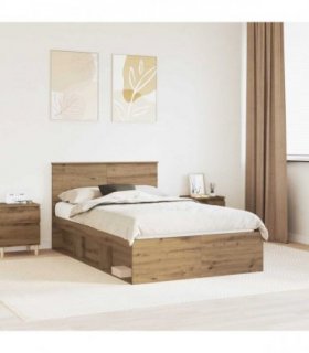 vidaXL Bed Frame Artisian Oak 120 x 200 cm Engineered wood