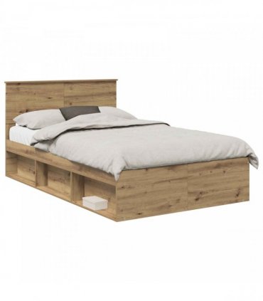 vidaXL Bed Frame Artisian Oak 120 x 200 cm Engineered wood