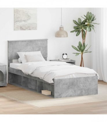 vidaXL Bed Frame Concerte Grey 100 x 200 cm Engineered wood