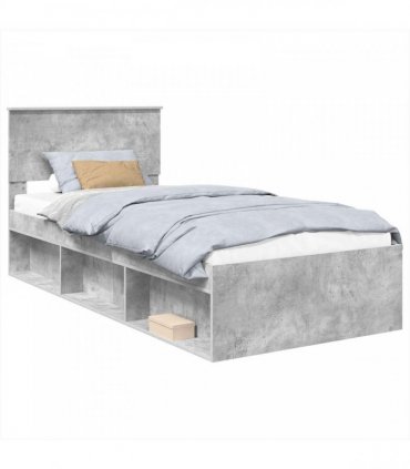 vidaXL Bed Frame Concerte Grey 100 x 200 cm Engineered wood