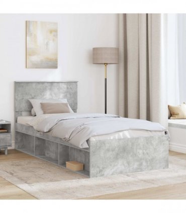 vidaXL Bed Frame Concerte Grey 100 x 200 cm Engineered wood