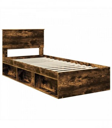 vidaXL Bed Frame Smoked Oak 100 x 200 cm Engineered wood
