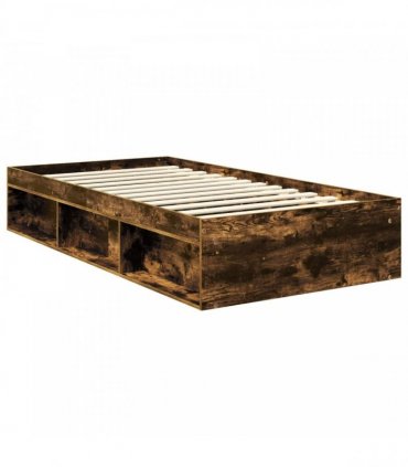 vidaXL Bed Frame Smoked Oak 100 x 200 cm Engineered wood
