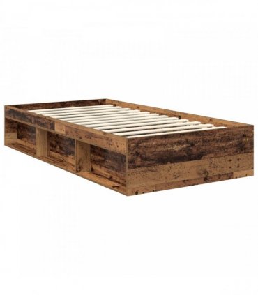vidaXL Bed Frame with Headboard Old Wood 100 x 200 cm Engineered wood