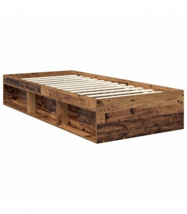 vidaXL Bed Frame with Headboard Old Wood 90 x 190 cm Engineered wood