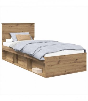 vidaXL Bed Frame Artisian Oak 90 x 200 cm Engineered wood