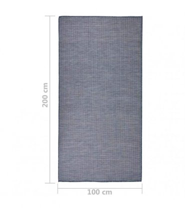 vidaXL Outdoor Flatweave Rug 100x200 cm Blue