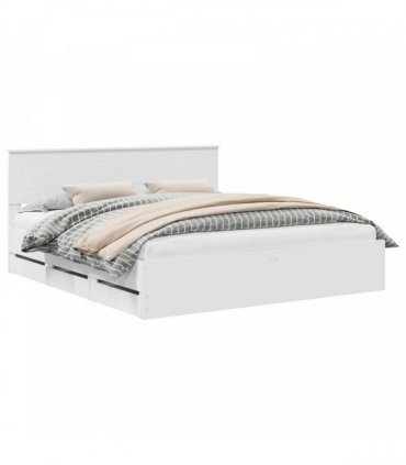 vidaXL Bed Frame with Drawer White 180 x 200 cm Engineer Wood