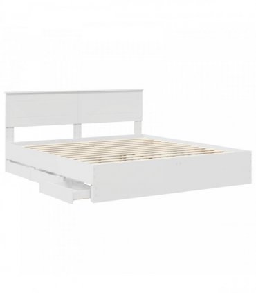 vidaXL Bed Frame with Drawer White 180 x 200 cm Engineer Wood