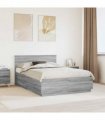 vidaXL Bed Frame Grey Sonoma 160 x 200 cm Engineered Wood