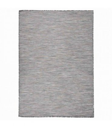 vidaXL Outdoor Flatweave Rug 140x200 cm Brown and Blue