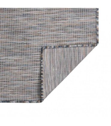 vidaXL Outdoor Flatweave Rug 140x200 cm Brown and Blue