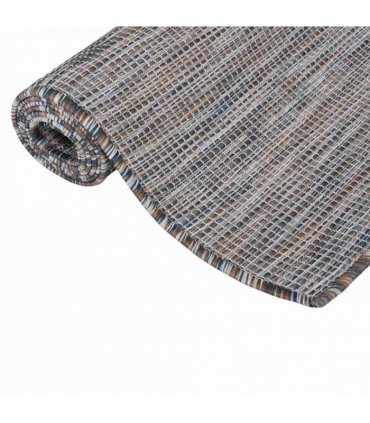 vidaXL Outdoor Flatweave Rug 140x200 cm Brown and Blue