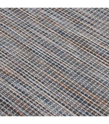 vidaXL Outdoor Flatweave Rug 140x200 cm Brown and Blue