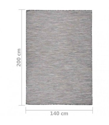 vidaXL Outdoor Flatweave Rug 140x200 cm Brown and Blue