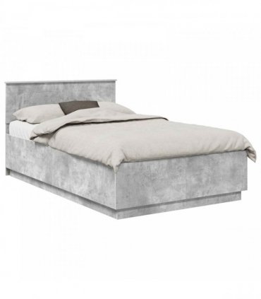 vidaXL Bed Frame Concrete Grey 135 x 190 cm Engineered Wood