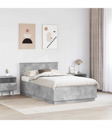 vidaXL Bed Frame Concrete Grey 120 x 190 cm Engineered Wood
