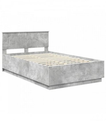 vidaXL Bed Frame Concrete Grey 120 x 190 cm Engineered Wood