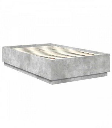 vidaXL Bed Frame Concrete Grey 120 x 190 cm Engineered Wood