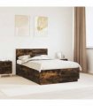 vidaXL Bed Frame Smoked Oak 120 x 200 cm Engineered Wood