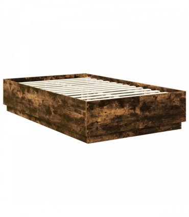 vidaXL Bed Frame Smoked Oak 120 x 200 cm Engineered Wood